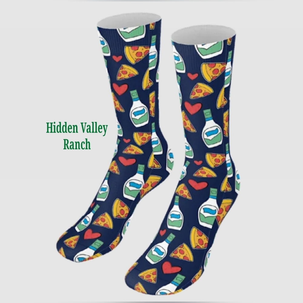 Casual Men Women Patterned Colorful Socks - Blue